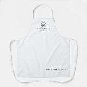 Minimaler Koch Name beruflich weiß Schürze (Vorderseite)