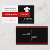 Minimaler Koch, schwarz, weiß, rot Visitenkarte (Vorne/Hinten)