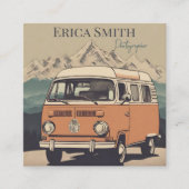 Minimaler kreativer Retro-Fotograf QR-Code Quadratische Visitenkarte (Vorderseite)