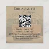 Minimaler kreativer Retro-Fotograf QR-Code Quadratische Visitenkarte (Rückseite)