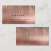 Minimaler Kupfer Rosa Gold Matrix Rain Blush Visitenkarte (Vorne/Hinten)