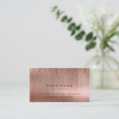 Minimaler Kupfer Rosa Gold Matrix Rain Blush Visitenkarte (Stehend Vorderseite)