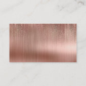 Minimaler Kupfer Rosa Gold Matrix Rain Blush Visitenkarte (Rückseite)