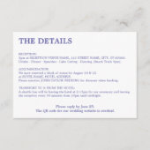 Minimaler Lavendel QR Code Hochzeitdetails Begleitkarte (Vorderseite)