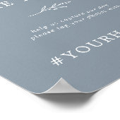 Minimaler Leaf Blau und Weiß teilen die Liebe Hash Poster (Ecke)