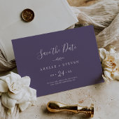 Minimaler Leaf Plum Lila horizontal Save the Date