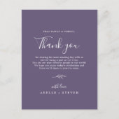 Minimaler Leaf Plum Lila Vielen Dank Empfang Card Postkarte (Vorderseite)