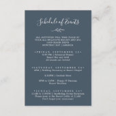 Minimaler Leaf Slate Blue Weekend Veranstaltungska Begleitkarte (Vorderseite)