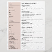 Minimaler Lebenslauf cv mit Fotografie (Rückseite)