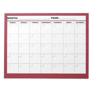 Minimaler leerer Kalender Notizblock