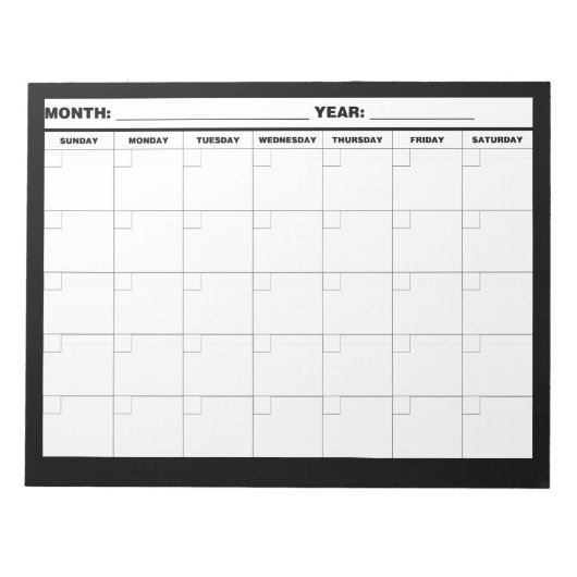 Minimaler Leerlaufkalender Notizblock (Vorderseite)