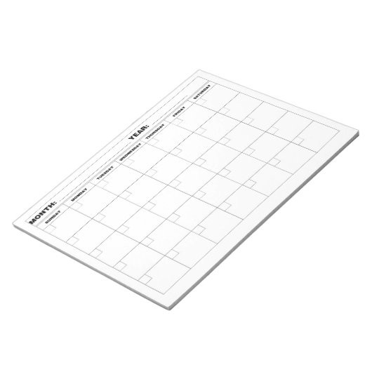 Minimaler Leerlaufkalender Notizblock (angewinkelt)