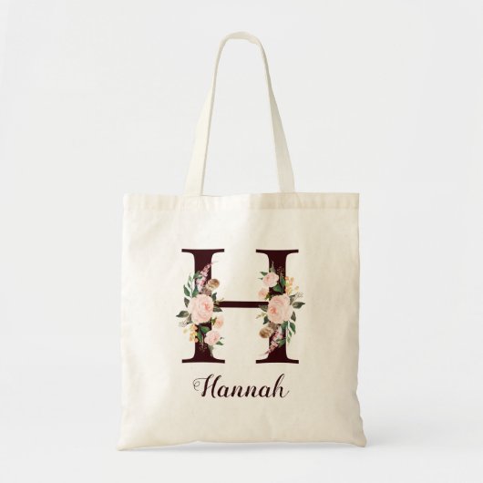Minimaler Letter H Blush Personalisiertes Geschenk Tragetasche (Vorne)
