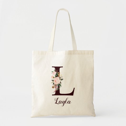 Minimaler Letter L Blush Personalisiertes Geschenk Tragetasche (Vorne)
