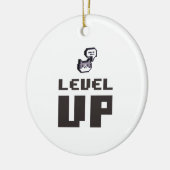 Minimaler Level Up Gamer Keramik Ornament (Links)