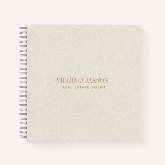 Minimaler Lichtcreme-Texturdruck Notizblock (Vorderseite)