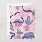 Minimaler lila Blütenstand Feiertagspostkarte (Vorne/Hinten)