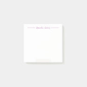 Minimaler Lila Monogramm Vollname Post-it Klebezettel (Vorderseite)