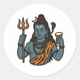 "Minimaler Lord Shiva Aufkleber – Dreizack, Schlan