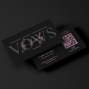 Minimaler Luxus-Event Gelübdeplaner Pink Schwarz Visitenkarte