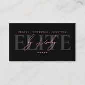 Minimaler Luxus Pink Schwarzer Executive Concierge Visitenkarte (Vorderseite)