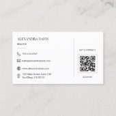 Minimaler Makler-QR-Code Visitenkarte (Rückseite)
