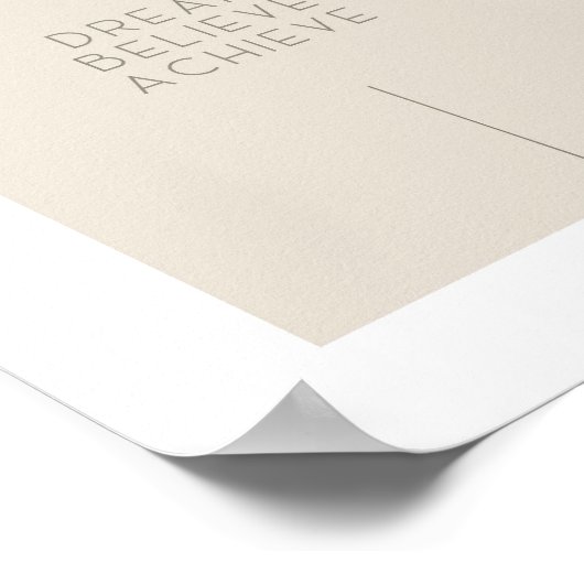 Minimaler Manifestationskurs Traum glauben erreich Poster (Ecke)