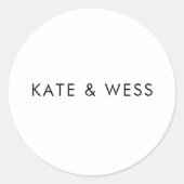 Minimaler Markenname Runder Aufkleber (Vorderseite)