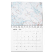 Minimaler Marmor Weißgraue Silberne Rose Goldstein Kalender (Jan 2027)