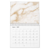 Minimaler Marmor Weißgraue Silberne Rose Goldstein Kalender (Mär 2027)