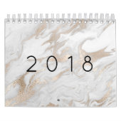 Minimaler Marmor Weißgraue Silberne Rose Goldstein Kalender (Titelbild)