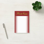 Minimaler Maroon Hintergrund und heller grüner Nam Post-it Klebezettel (Büro)