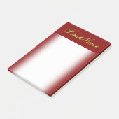 Minimaler Maroon Hintergrund und heller grüner Nam Post-it Klebezettel (angewinkelt)