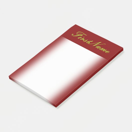 Minimaler Maroon Hintergrund und heller grüner Nam Post-it Klebezettel (angewinkelt)