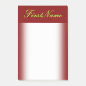 Minimaler Maroon Hintergrund und heller grüner Nam Post-it Klebezettel (Vorderseite)