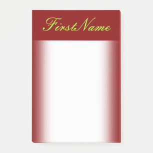 Minimaler Maroon Hintergrund und heller grüner Nam Post-it Klebezettel