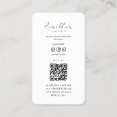 Minimaler Massagetherapeut weiß Visitenkarte (Rückseite)