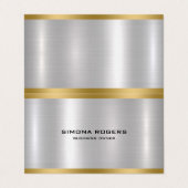Minimaler metallischer Silbergoldakzent Visitenkarten (Außenseite Aufgefaltet)