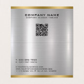 Minimaler metallischer Silbergoldakzent Visitenkarten (Innenseite Aufgefaltet)