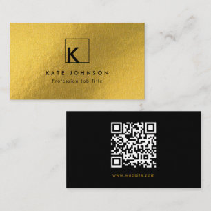 Minimaler Mindestwert für Schwarz-Gold-Modern-Mono Visitenkarte