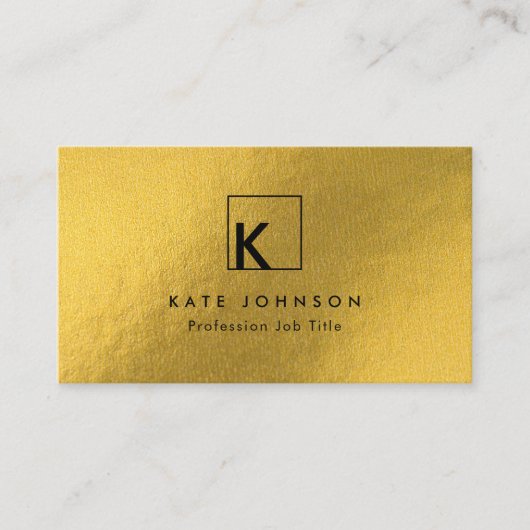 Minimaler Mindestwert für Schwarz-Gold-Modern-Mono Visitenkarte (Vorderseite)