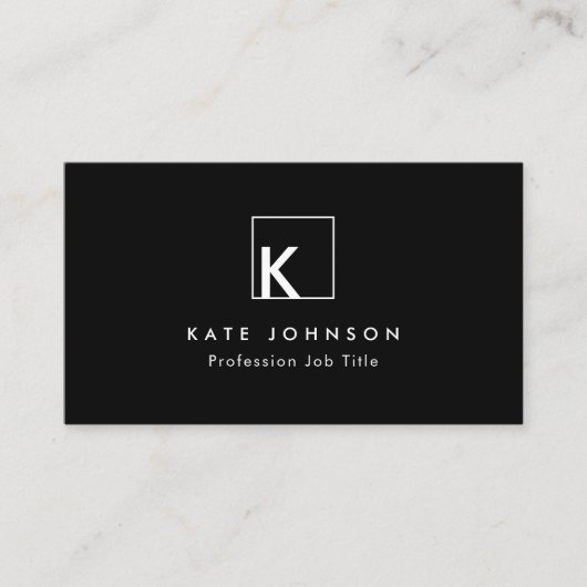 Minimaler Mindestwert für Schwarz/Weiß-Monogramm-L Visitenkarte (Vorderseite)