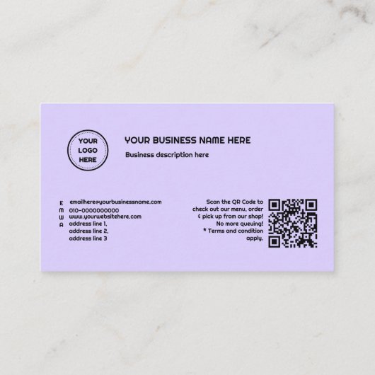 Minimaler Minimaler Code für das Logo QR-Code für  Treuekarte (Rückseite)