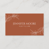 Minimaler Minimalistischer Terracotta Zweigstelle Visitenkarte (Vorderseite)