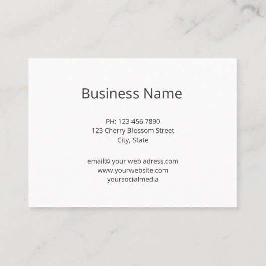 Minimaler Minimalwert für Schildkrötenstamm Visitenkarte (Rückseite)