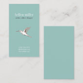 Minimaler Mint hummingbird elegant cute visit card Visitenkarte (Vorne/Hinten)