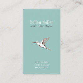 Minimaler Mint hummingbird elegant cute visit card Visitenkarte