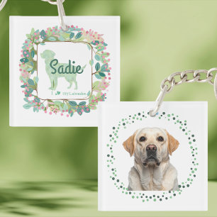 Minimaler Mint Labrador Benutzerdefinierter Name Schlüsselanhänger