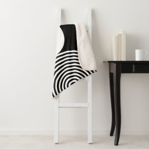 Minimaler Mit Monogramm Circle Pattern Sherpa Blan Sherpadecke