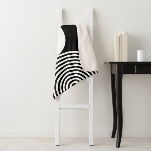 Minimaler Mit Monogramm Circle Pattern Sherpa Blan Sherpadecke (Beispiel)